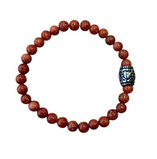 Dames armband Goudvloed 6 mm met basic kraal