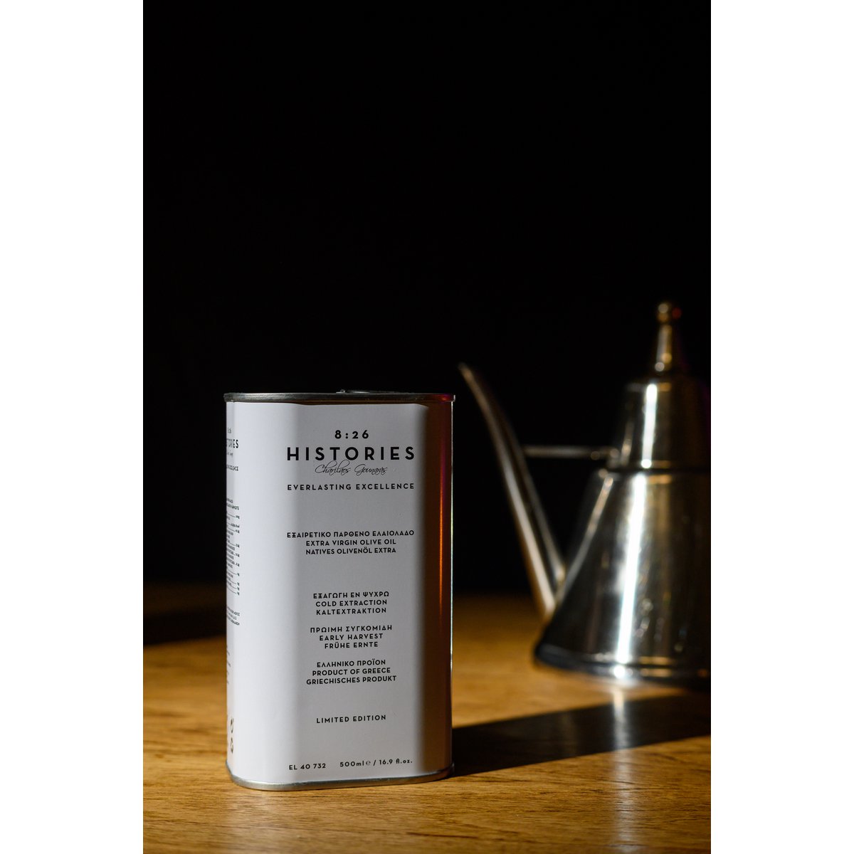 8:26 Histories Organic Extra Virgin Olive Oil 500ml tin Premium Single Edition