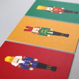 Cartolina in legno taglio Walter Nutcracker Green