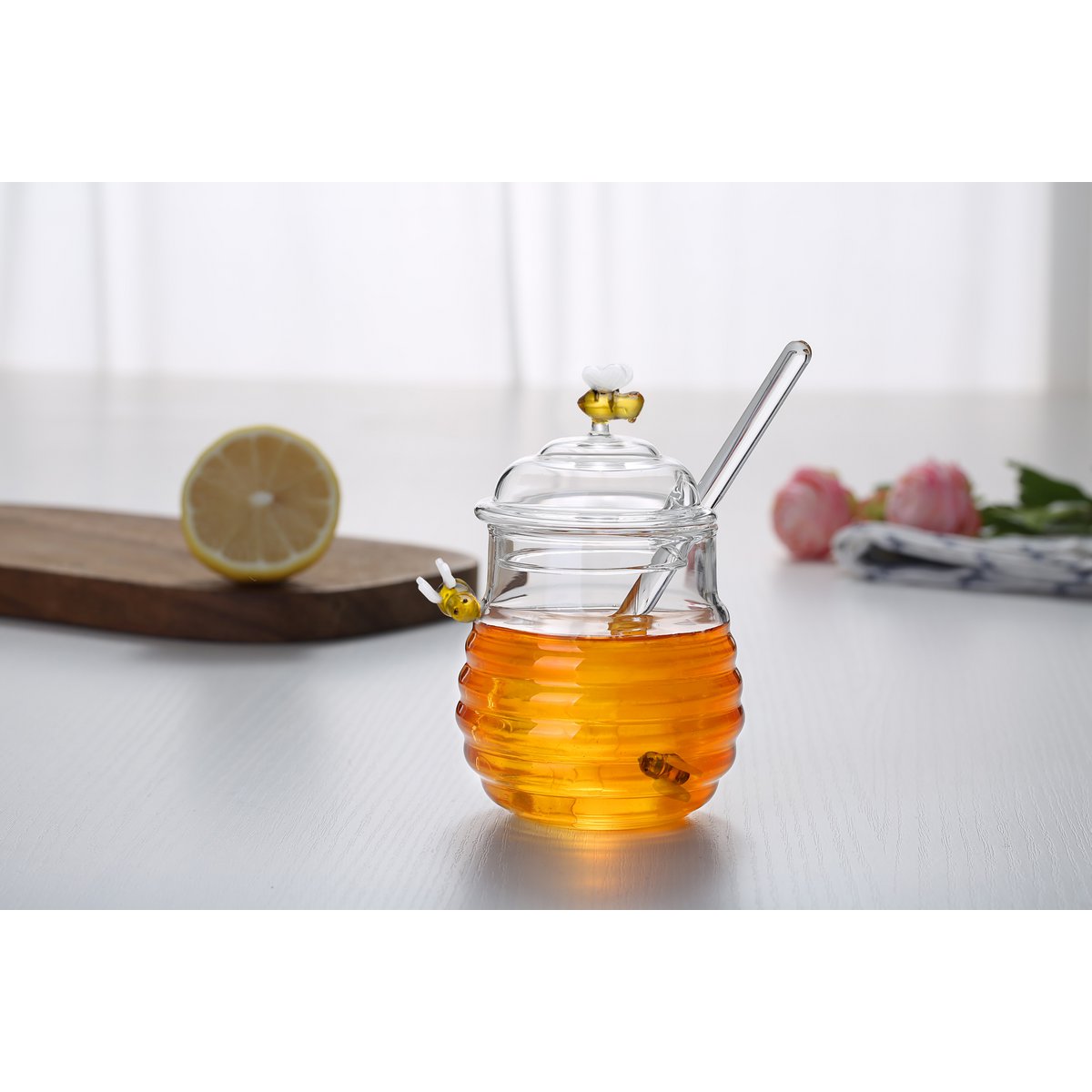 Bienenhonigtopf aus Glas, 280 ml