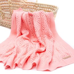 Manta de bebé | PUNTO ABANICO | Rosa