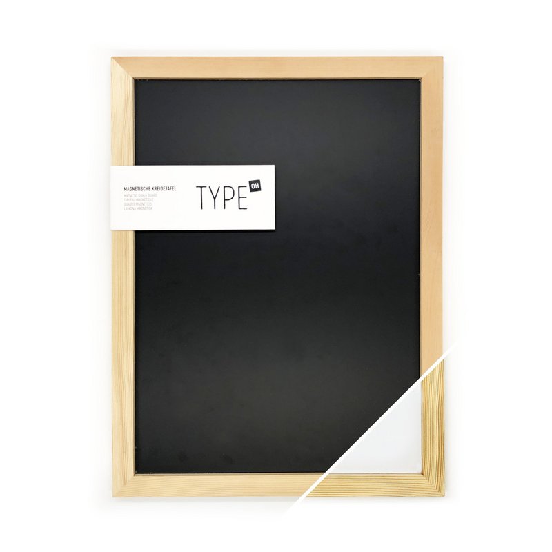 Magnetic chalk board with wooden frame (30x40cm)