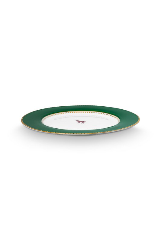 Plate Love Birds Deer Dark Green 17cm