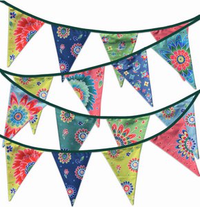 Stoffgirlande Blumen XL - Stoffflaggen - Partygirlande