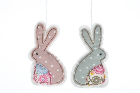 Stoffkaninchen 7x11 cm 2er Set