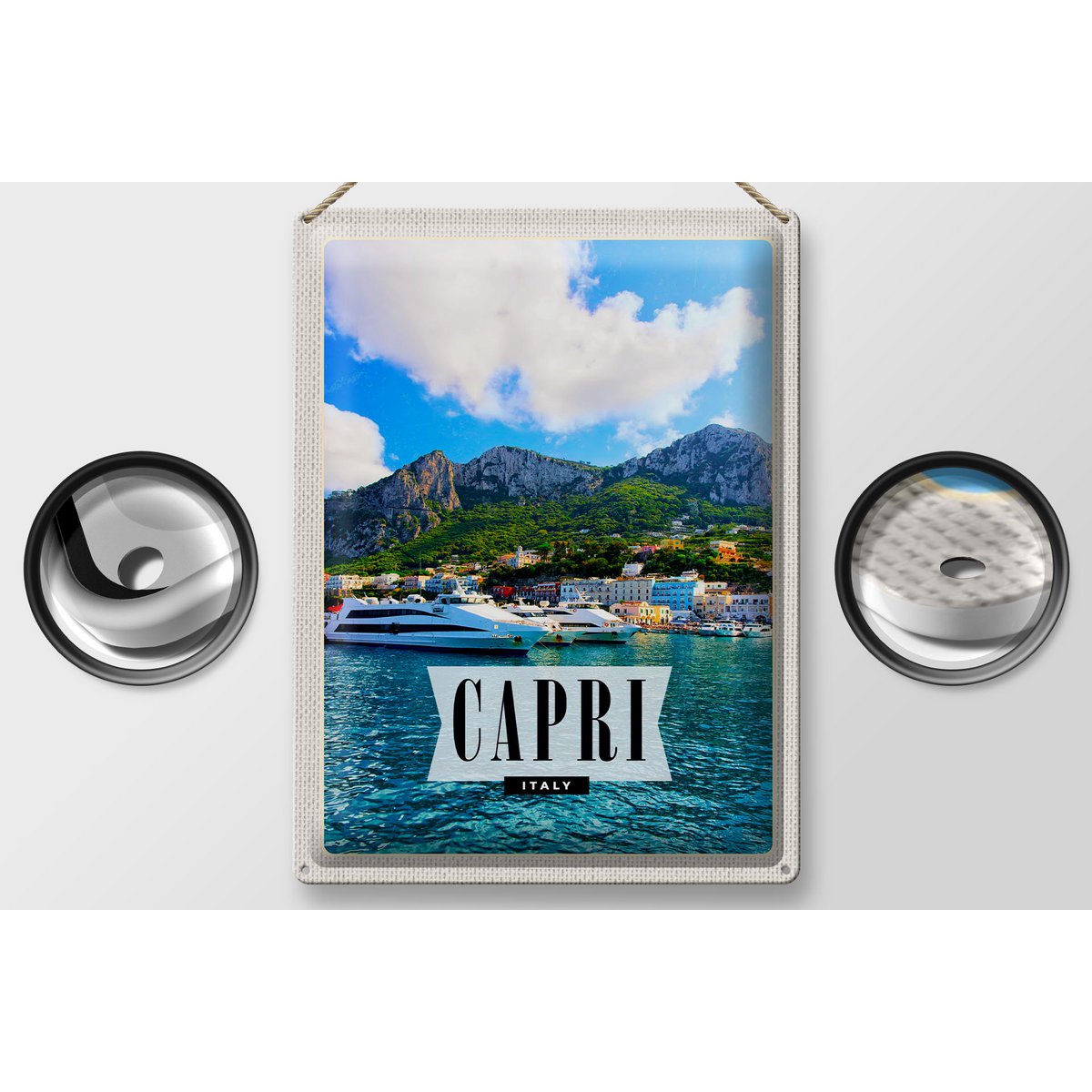 Tin Sign Travel 30x40cm Capri Italy Island Sea Vacation