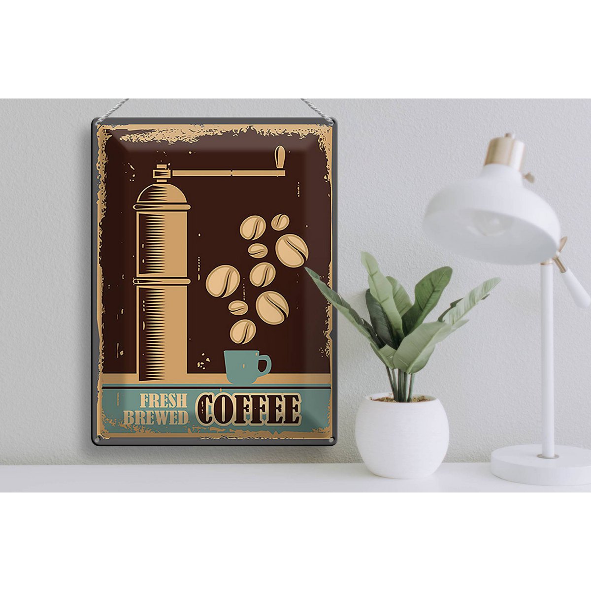 Tin Sign Retro 30x40cm Coffee Coffee freshly brewed
