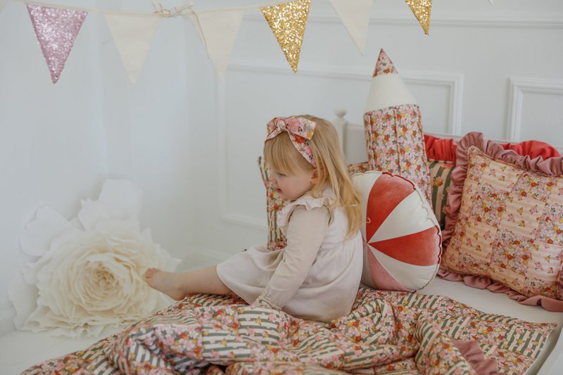 Set di biancheria da letto trapuntata in cotone per bambini "Giardino estivo" - design patchwork, grandi dimensioni