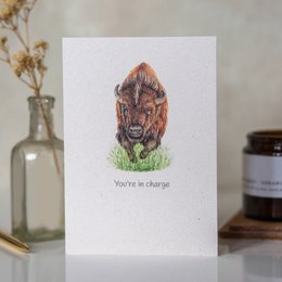 Cute 'You're in charge' Bison Greeting Card