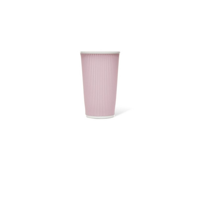 Tasse en porcelaine LAP 450ml avec silicone. grip nervuré Rose clair