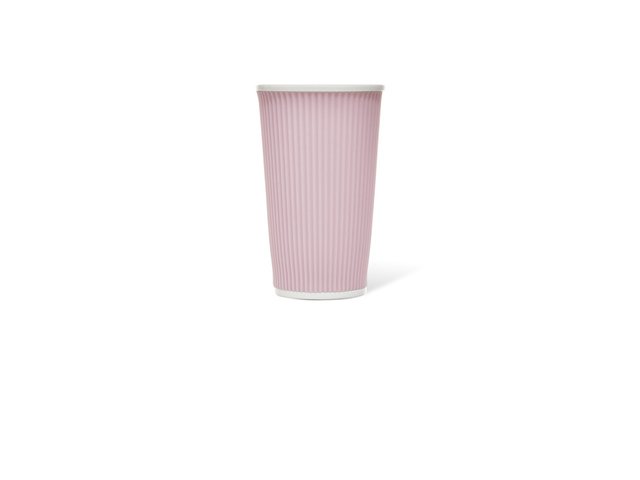 Beker porselein LAP 450ml met silic. grip ribbel Light Pink