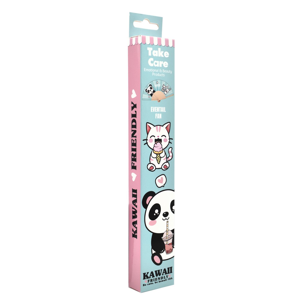 Kawaii-freundlicher Fächer – Fächer aus Holz und Stoff
