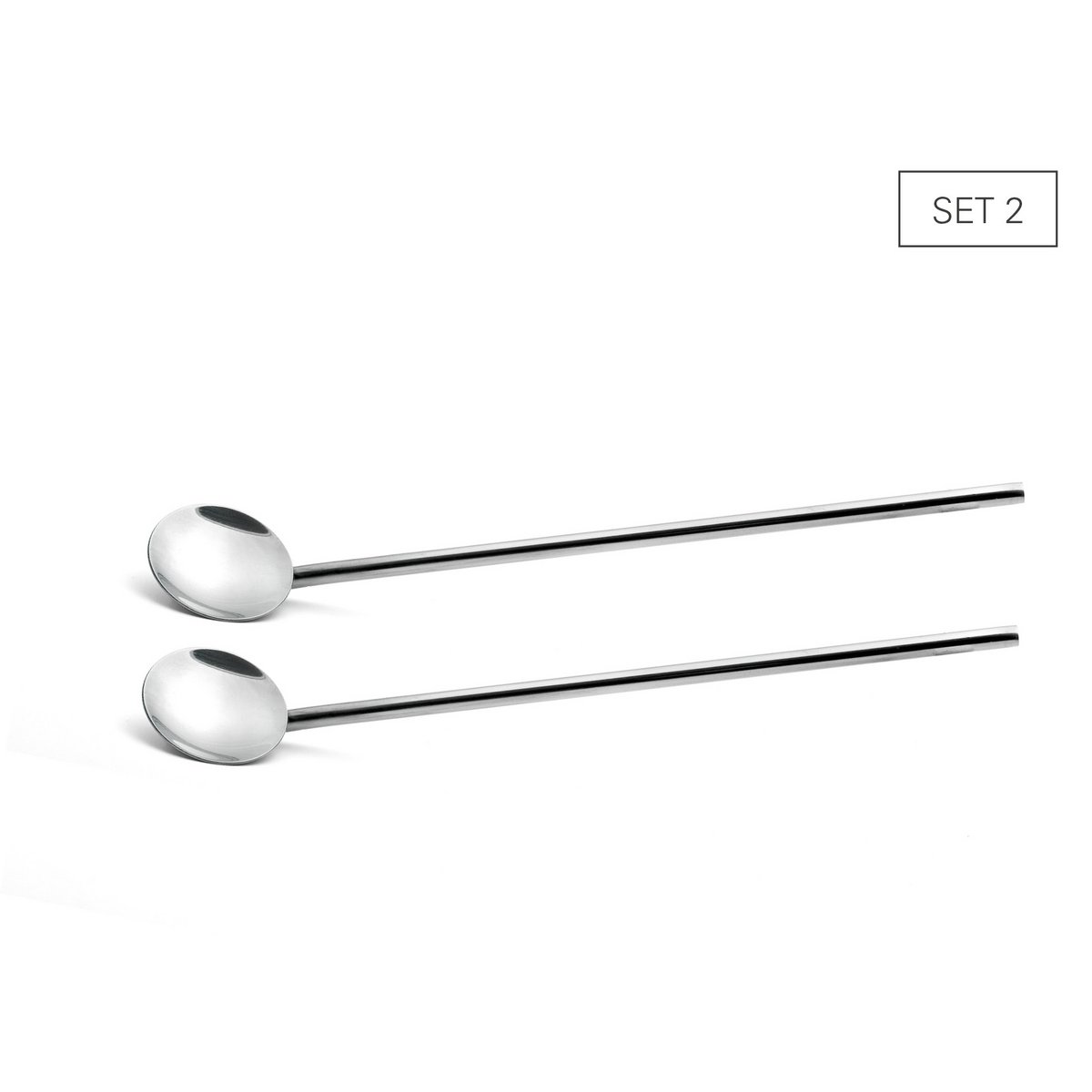 Stainless steel drinking spoons - set 2