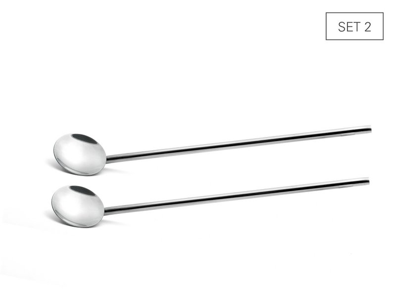 Stainless steel drinking spoons - set 2