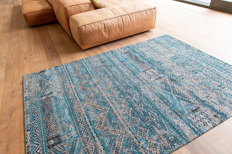 Dywan Eco - Zemmuri Blue - Dywan brązowo-niebieski