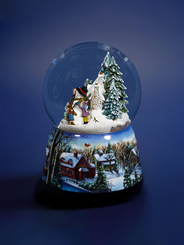 Julesnekugle “Vinterferie” – musikalsk snekugle i glas, dekoration og julegave