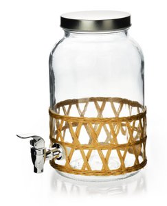 Moderne keukenglaspot met kraan3.5l in een gevlochten mouw 11.4x16x25.6cm