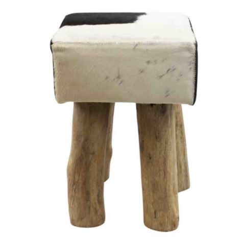 stool cow black square 45cm