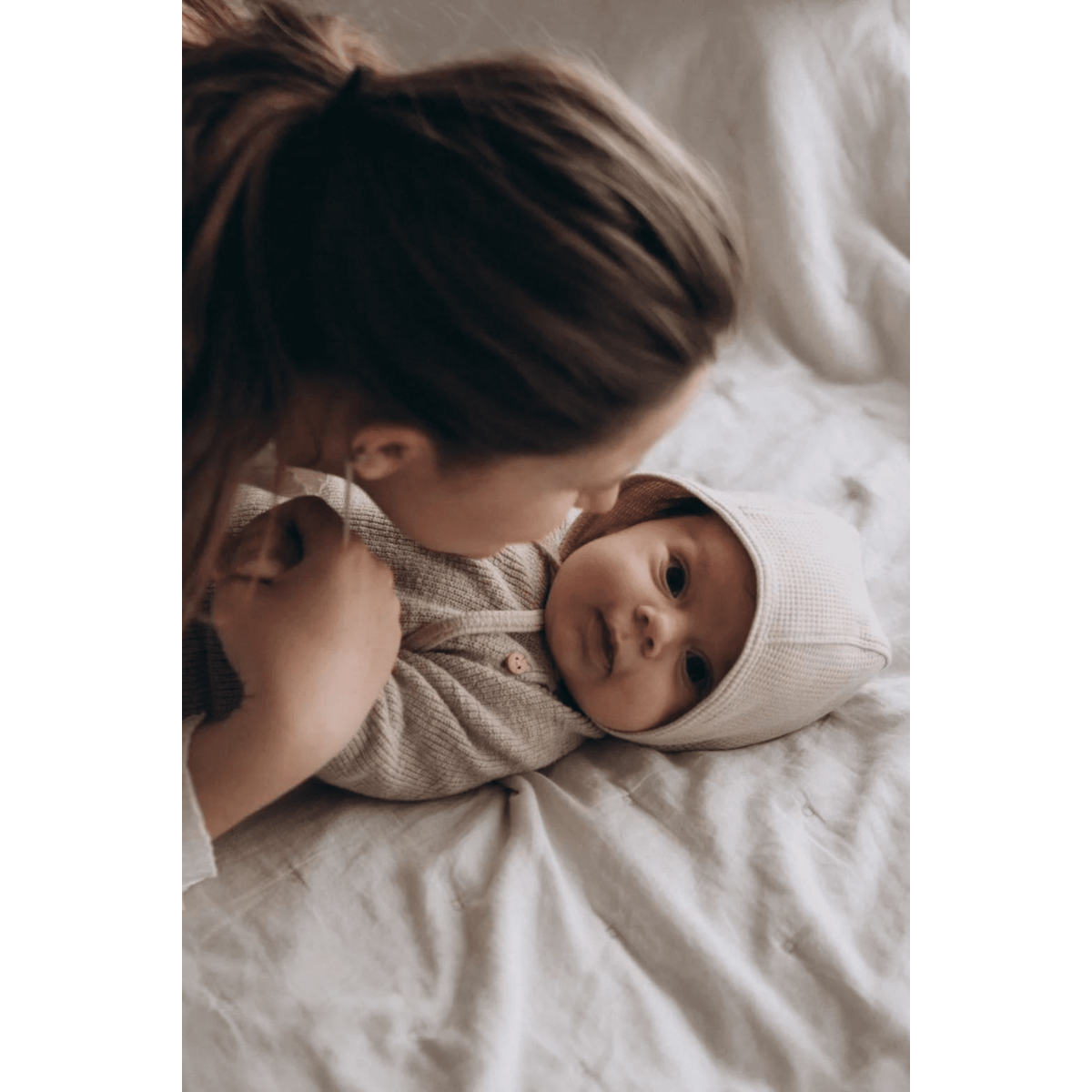 TISU baby bonnet, Ecru