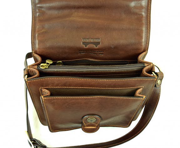 Bolso señora de piel 23,5 cm. largo x 20 cm. altura