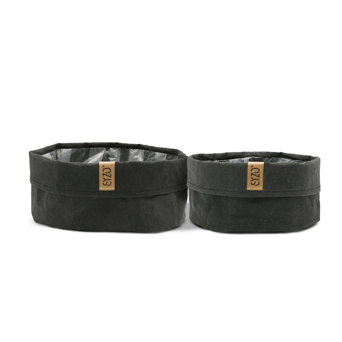 Bolsa de papel lavable SIZO negra con forro impermeable biodegradable