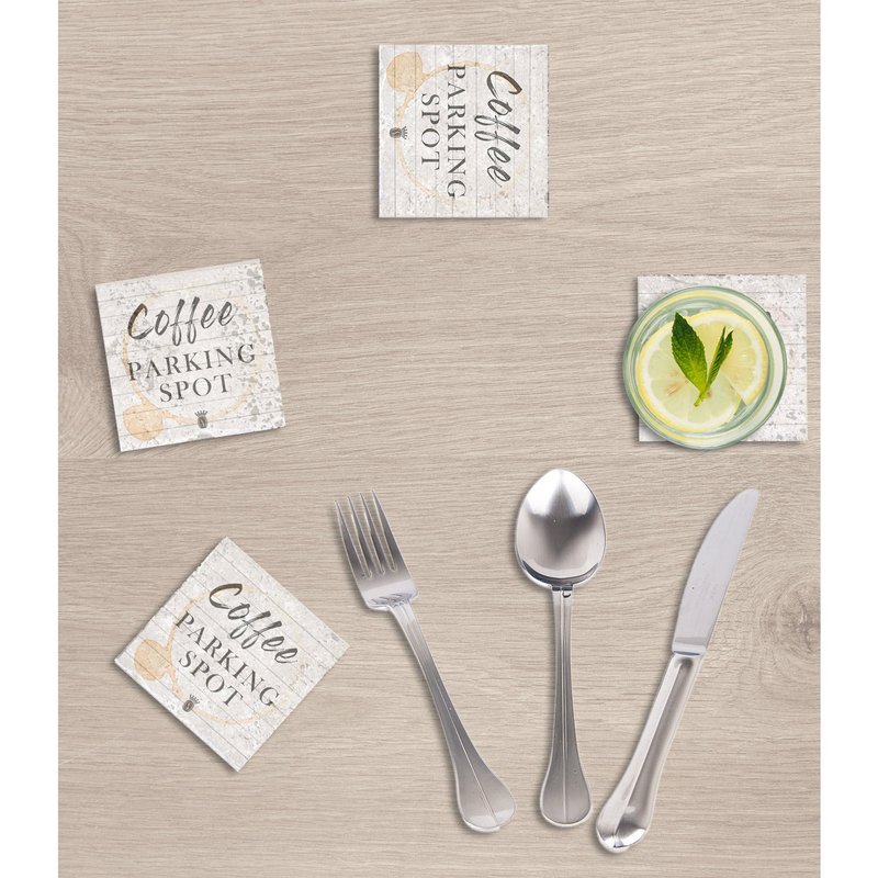 Stone Coaster Set - Coffee Parking Spot