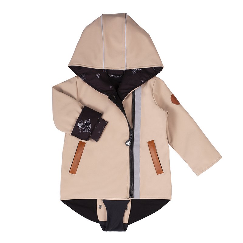 børn softshell jakke beige
