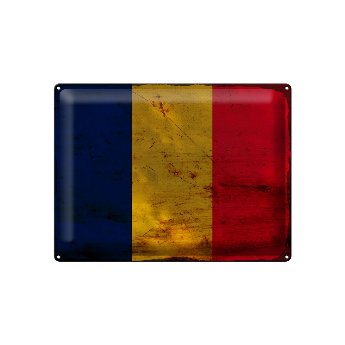 Tin Sign Flag of Chad 40x30cm Flag of Chad Rust