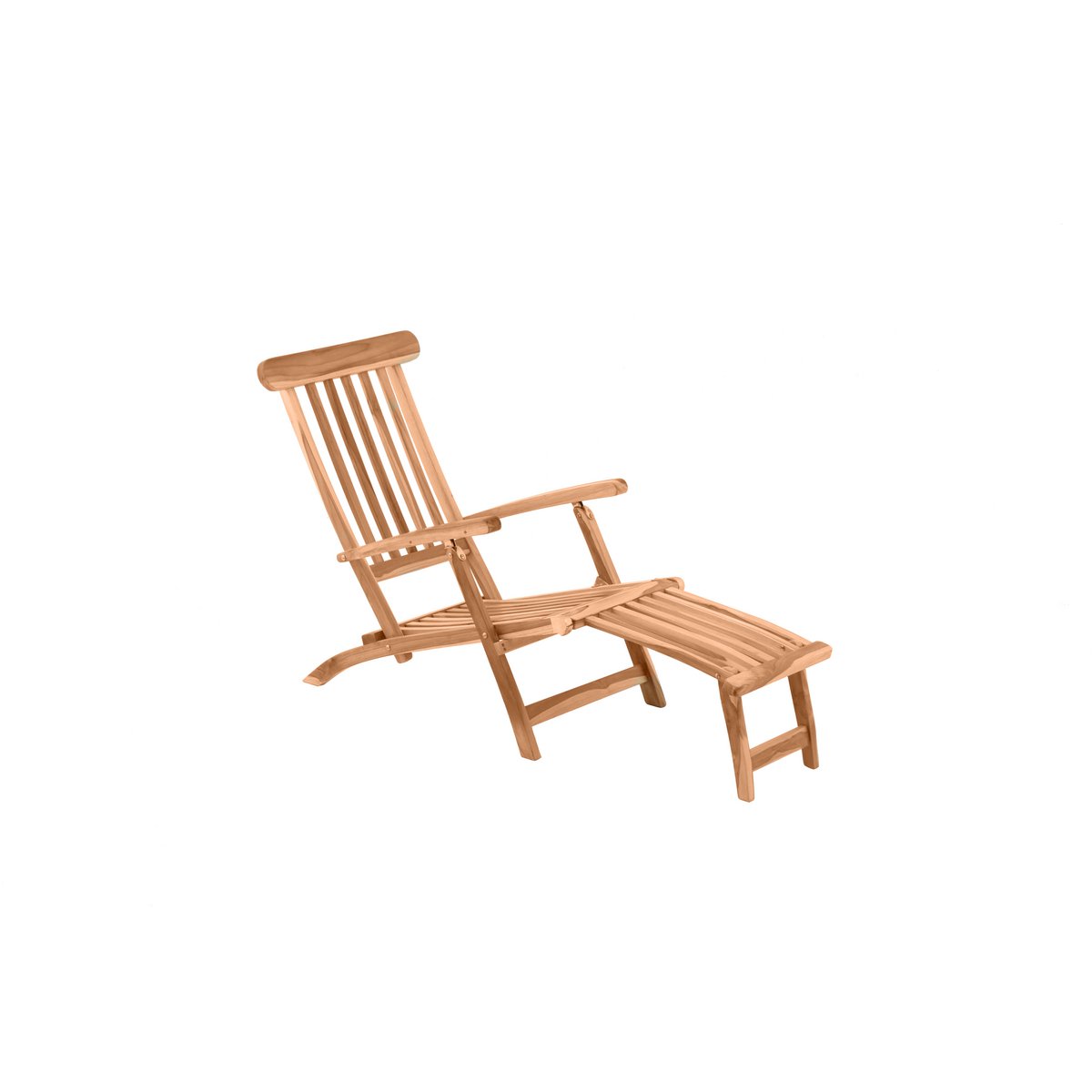 Deck chair with footrest, teak