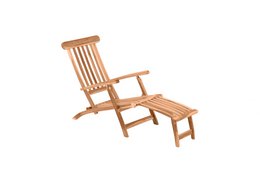 Deck chair with footrest, teak