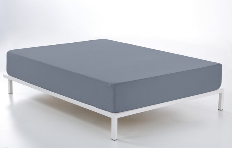 Bajera ajustable color acero - Cama de 160 (largo 210 y alto 35 cm) - 100% algodón - 200 hilos. Gramage: 125