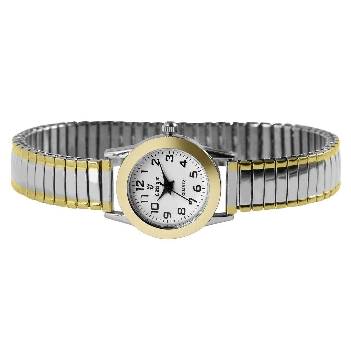 Orologio da donna Classique con bracciale a tirante in acciaio inossidabile, bicolore