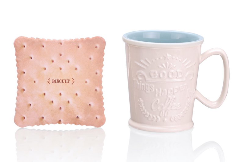 Coffee Bar Latte Cup creme/blå coaster 400ml