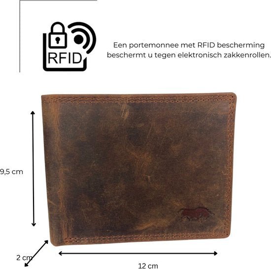 Mænds tegnebog cognac rfid anti skummet