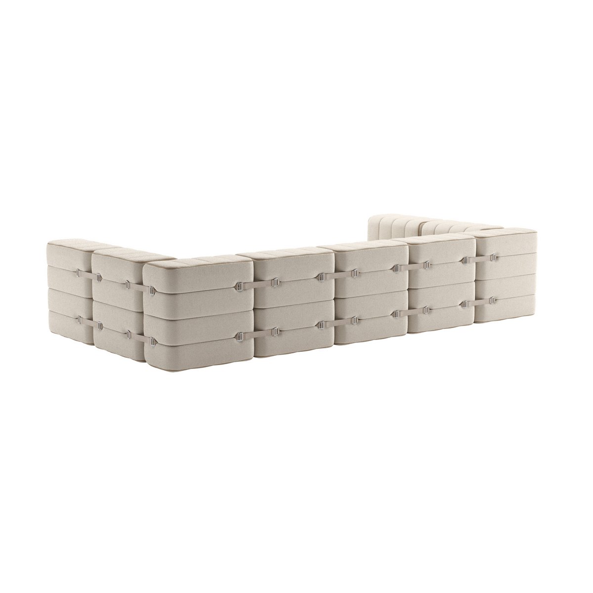 Curt-Set 15 - e.g. Flexible U-shaped sofa - Sera - Calla (White / Beige)