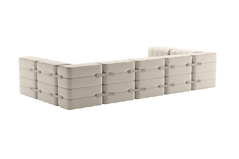 Curt-Set 15 - e.g. Flexible U-shaped sofa - Sera - Calla (White / Beige)