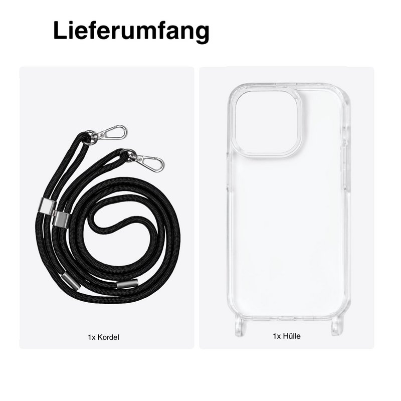 Crystal Clear case with cord Noa Pro Silver or Gold