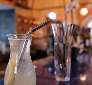 Flexible drinking straws made of stainless steel in silver - B2B set of 50, medium 22cm