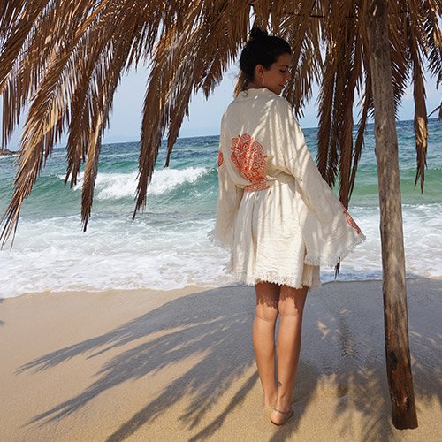 Økologisk bomuld Short Kaftan Ethnic