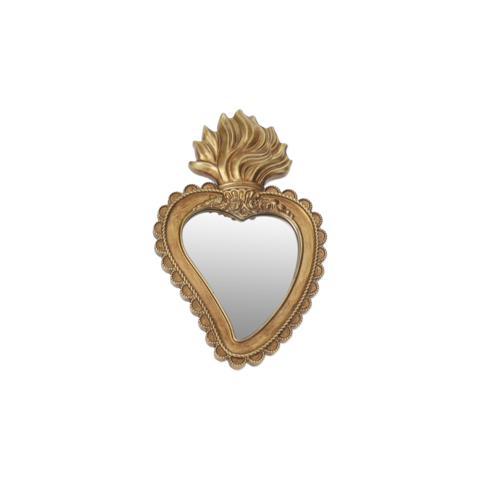 Dekorativer goldener Flammenspiegel H22x14 cm