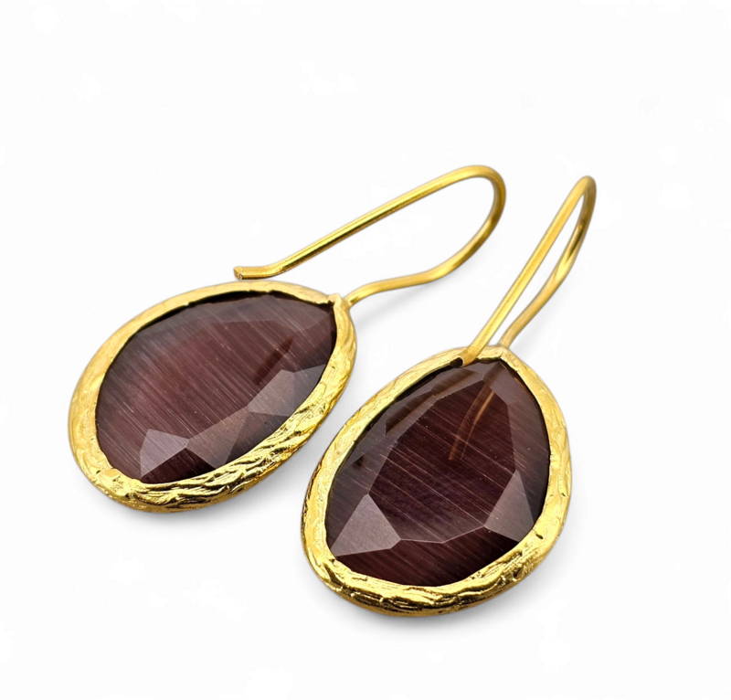 Glowdrop earring, Aubergine Medium