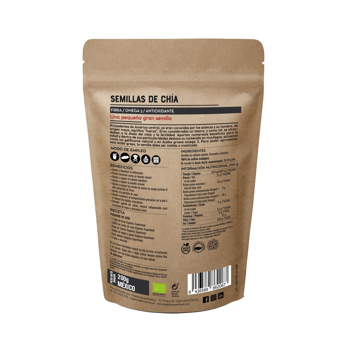 Organic chia seeds - 200g