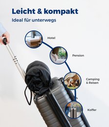 GROMOBIL® Reise-Nackenstützkissen TRAVEL – Orthopädisches Kissen: ergonomisch & atmungsaktiv für Hotel, Pension, Ferienwohnung & Camping