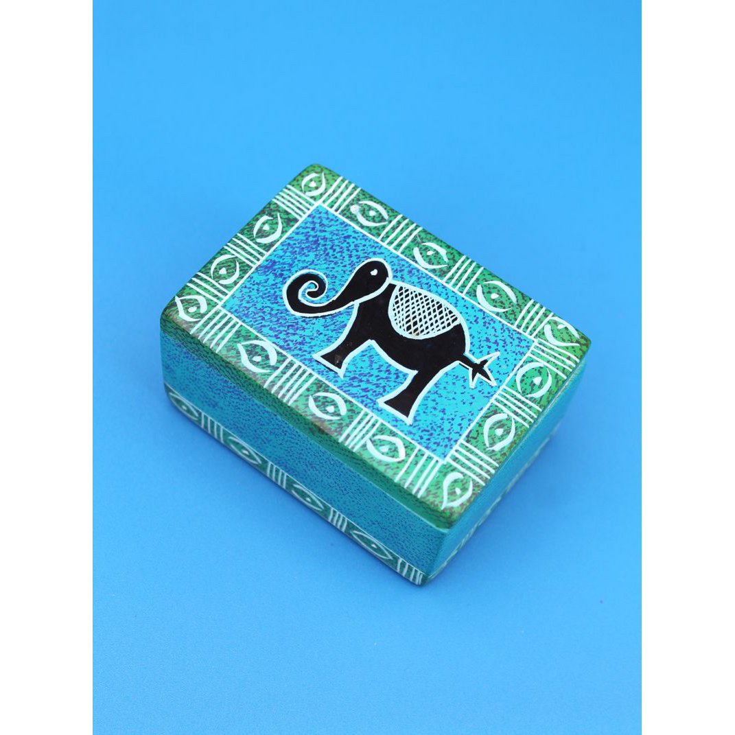 Eckige Dose Elefant - Speckstein