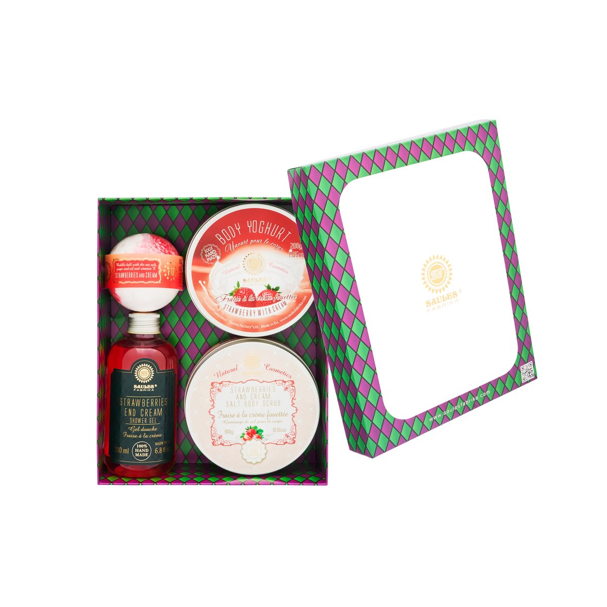 Coffret cadeau FRAISES ET CRÈME (4 articles)