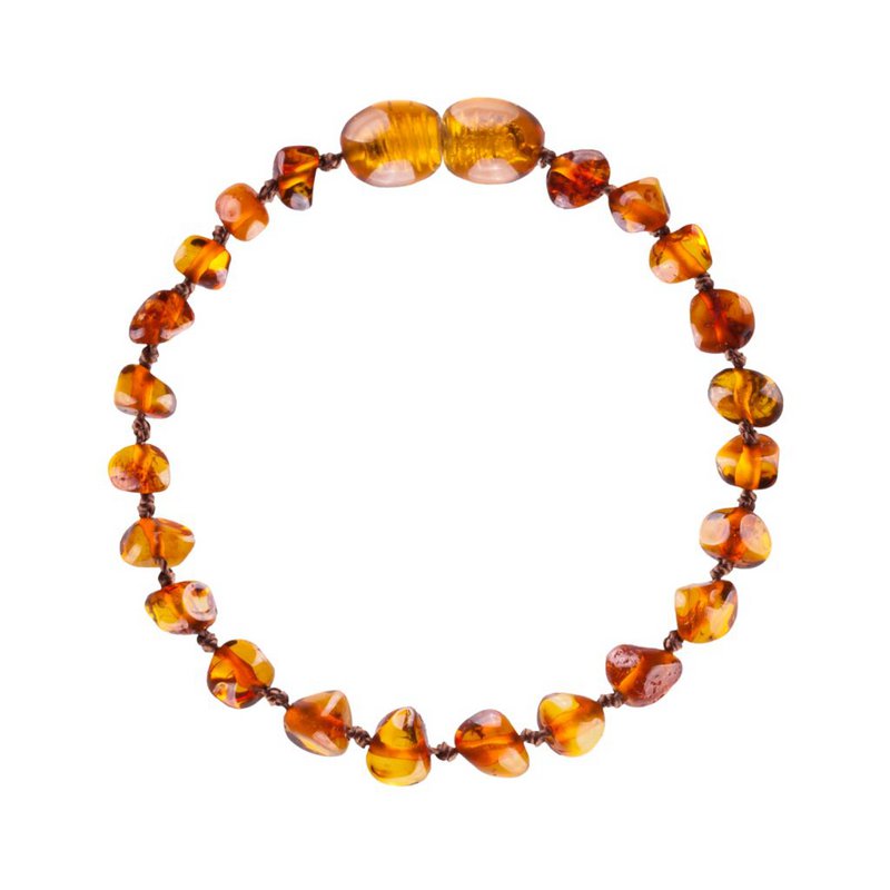 Amber bracelet - cognac - 14 cm