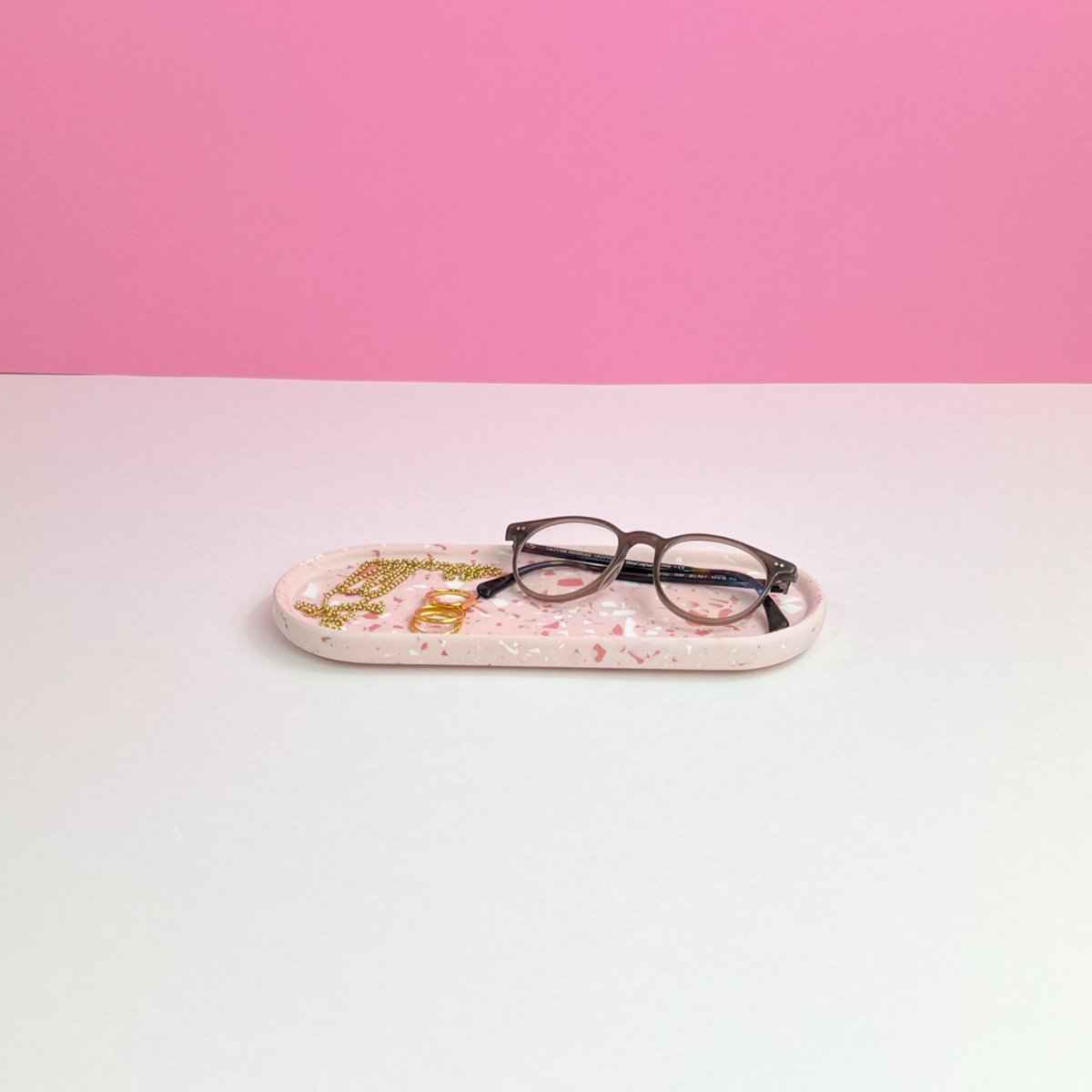 Ovaal Dienblad • LENGJA S • Blush Terrazzo