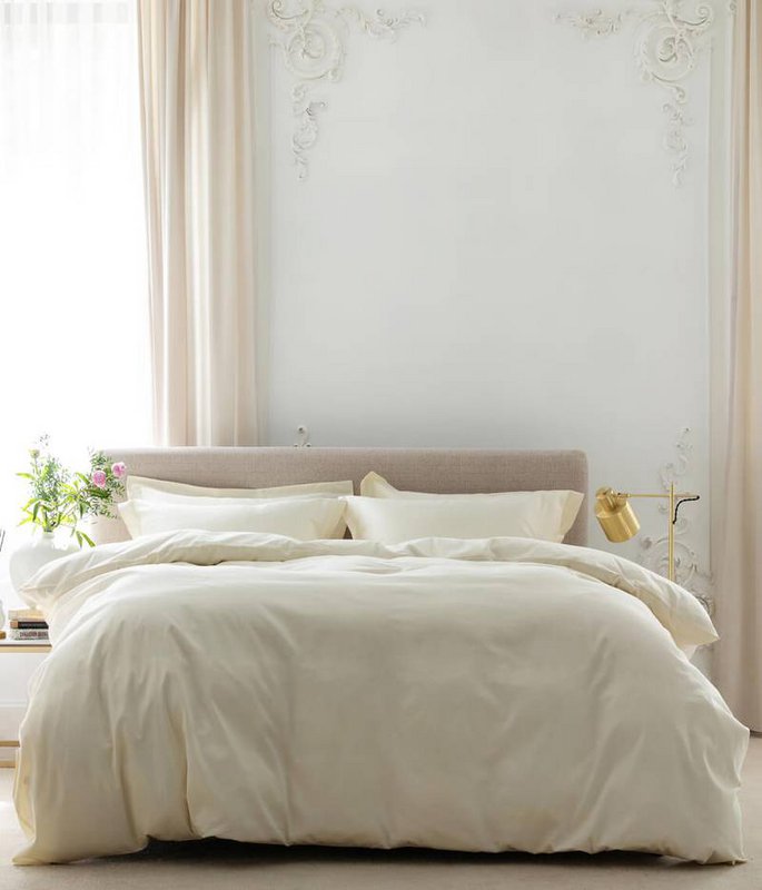 Satin-Bettwäsche-Set Solid Antique White
