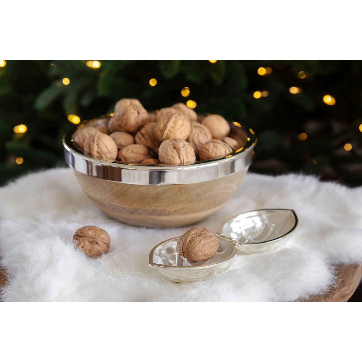 EDZARD nutcracker walnut, silver-plated, tarnish-resistant, length 9 cm