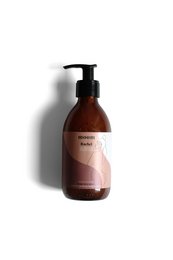 Organic protective shower gel in 250ml and 100ml travel sizes, with a warm, earthy scent.